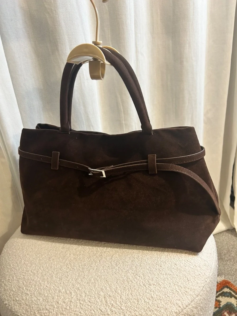 Chocolate Brown Microsuede Carryall Tote |Quiet Luxury Inspired |Fits 13